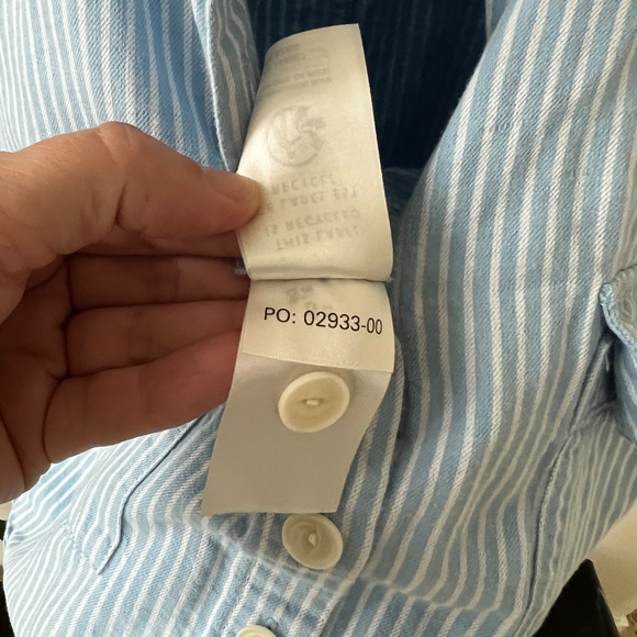 Outerknown Blue & White striped shortsleeve jumpsuit - Picture 6 of 6